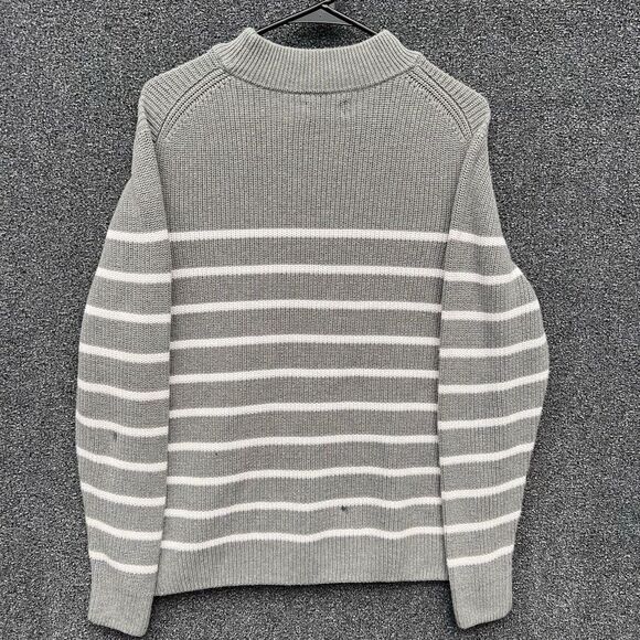 Polo Ralph Lauren Striped Knit Pullover Sweater Size Large Gray & White - Picture 6 of 6